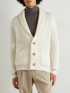 Thom Sweeney - Shawl-Collar Ribbed Wool Cardigan - White