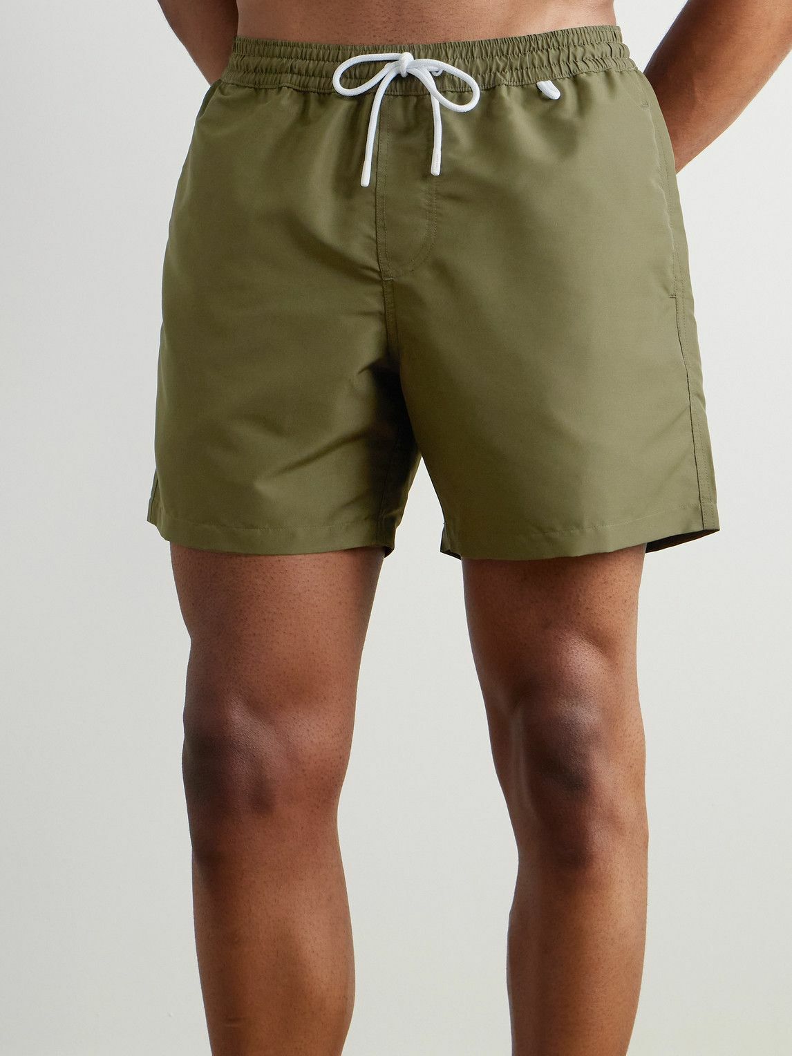 Loro Piana - Bay Straight-Leg Mid-Length Swim Shorts - Green