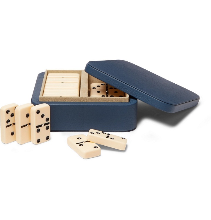 Photo: William & Son - Leather Dominoes Set - Blue