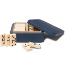 William & Son - Leather Dominoes Set - Blue