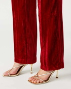 Steve Madden Mercer Crushed Velvet Pants in Red