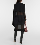 Proenza Schouler Cape-detail technical chiffon top