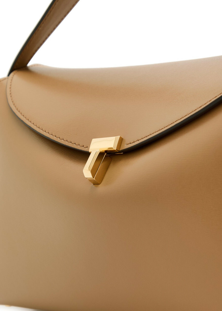 Toteme T-lock Leather top Handle bag - Camel - One Size