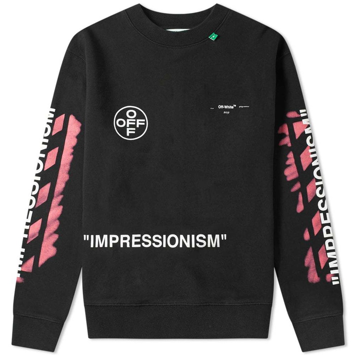 Photo: Off-White Stencil Diagonals Crew Sweat Black & Pink