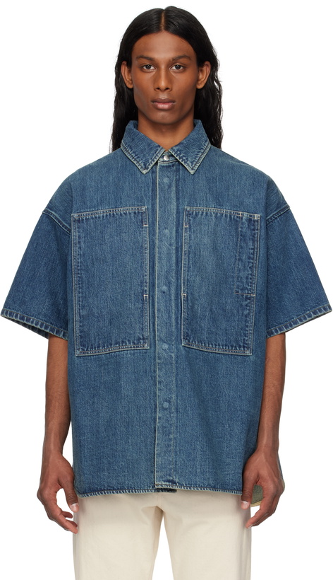 Photo: Jil Sander Blue Patch Pocket Denim Overshirt