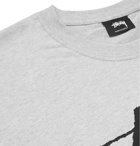 Stüssy - Stock Logo-Print Cotton-Blend Jersey T-Shirt - Gray
