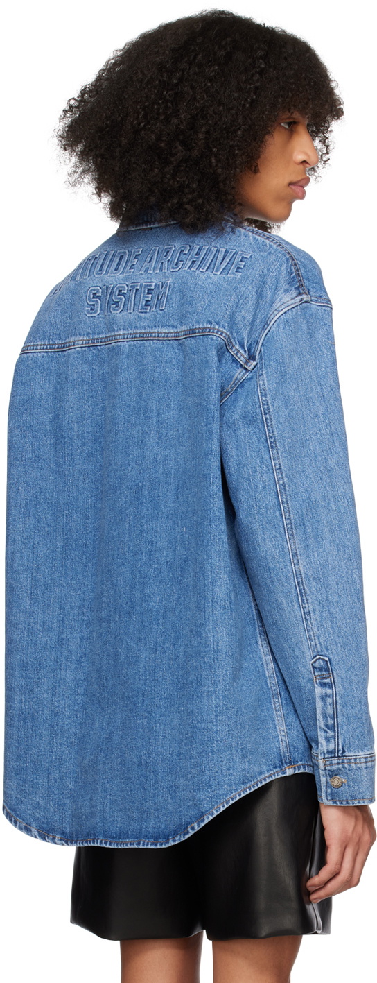 System Blue Embossed Denim Shirt System
