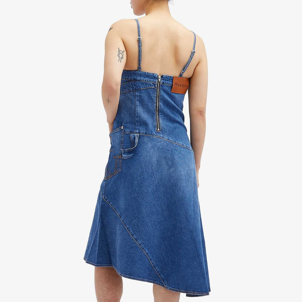 JW Anderson Women's Twisted Strappy Denim Dress in Blue JW