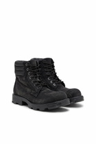Diesel D-Hammer-Combat boots in denim and leather - Boots Mens in Black
