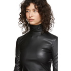 Alexander Wang Black Pleather Turtleneck Bodysuit