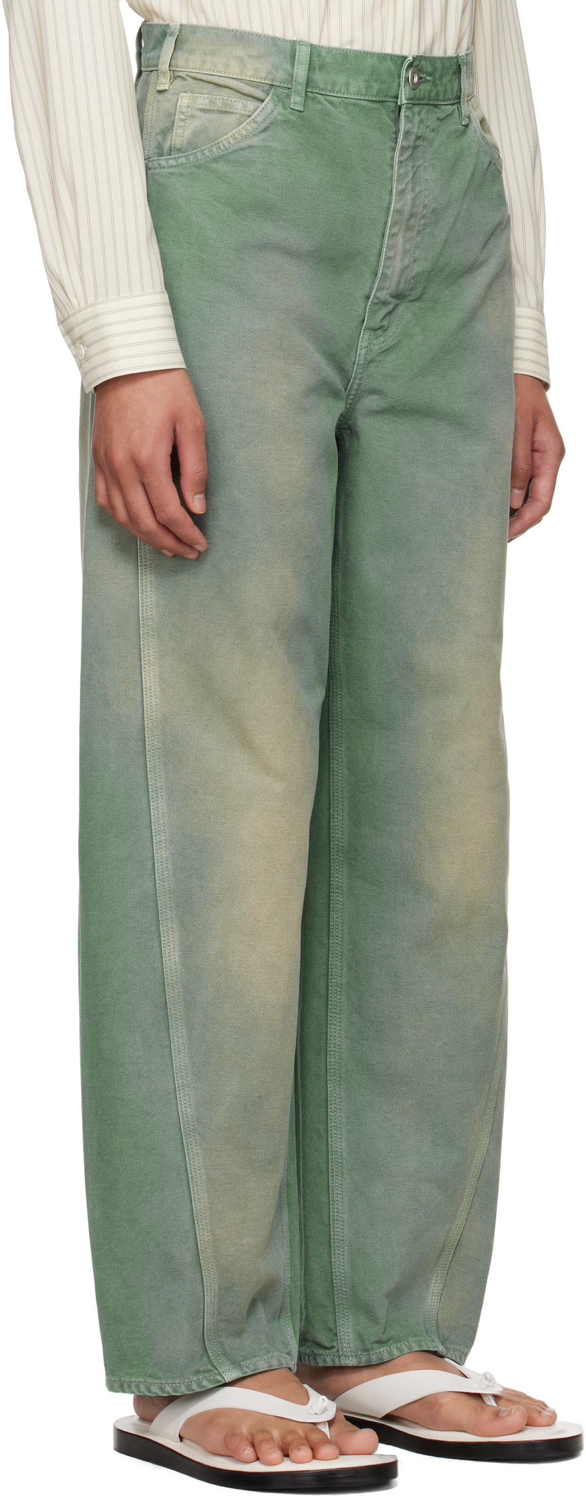 AURALEE Green Organic Cotton Duck Trousers