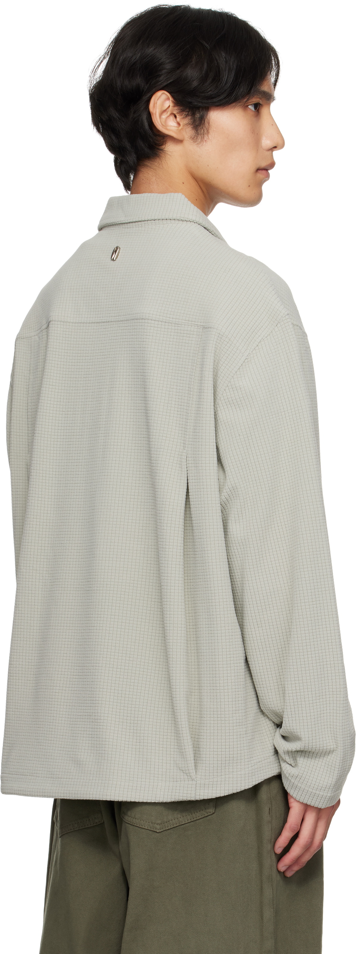 LE17SEPTEMBRE Gray Waffle Half-Zip Polo