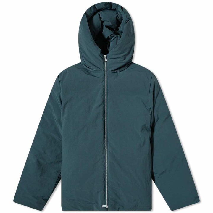 Photo: Jil Sander Men's Recycled Down Hooded Jacket in Petrol