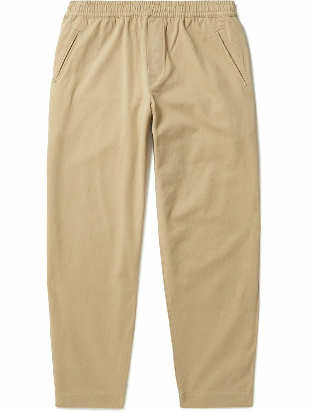 Photo: Folk - Assembly Tapered Stretch Organic Cotton-Twill Trousers - Brown