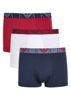 Emporio Armani Logo-jacquard Stretch-cotton Boxers set of Three Multicoloured