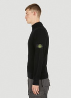 Zip Up Compass Patch Sweater in Black