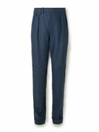 Ralph Lauren Purple label - Gregory Straight-Leg Pleated Linen Suit Trousers - Blue