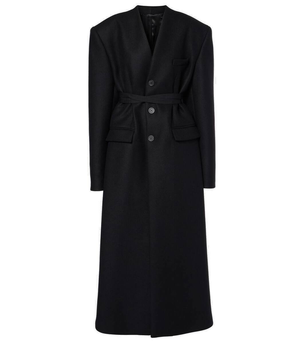 JEAN-PAUL GAULTIER Classic wool Belt design super long coat outer gray 40