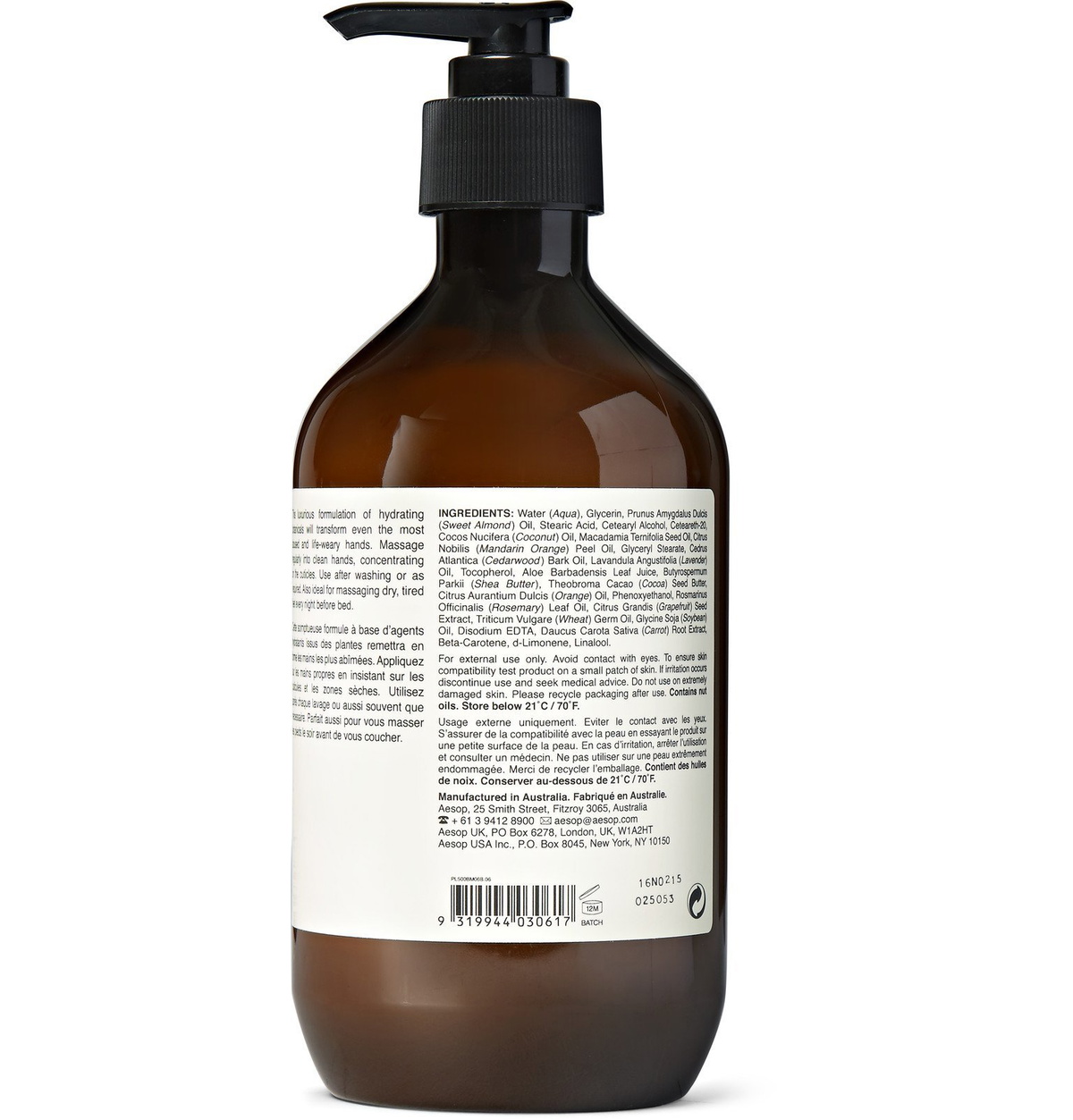 Aesop - Resurrection Aromatique Hand Balm, 500ml - Colorless