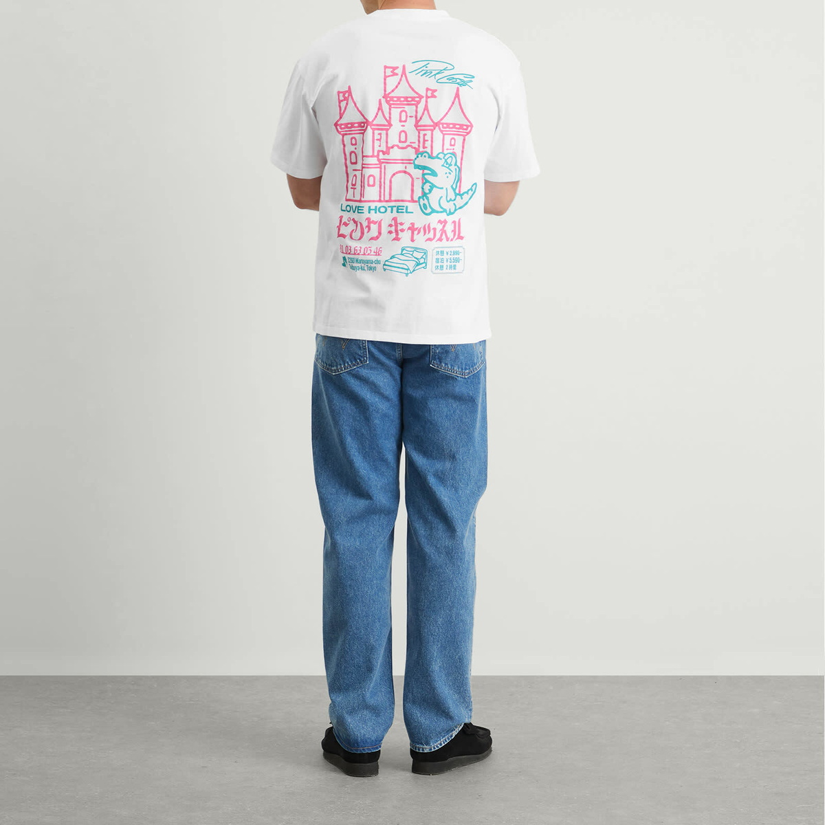 Edwin Men's Pink Castle T-Shirt in White