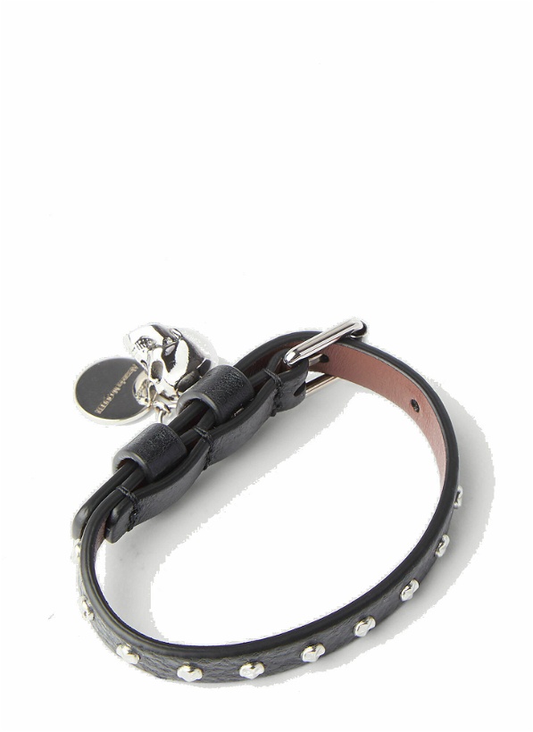 Photo: Alexander McQueen - Single Wrap Leather Bracelet in Black
