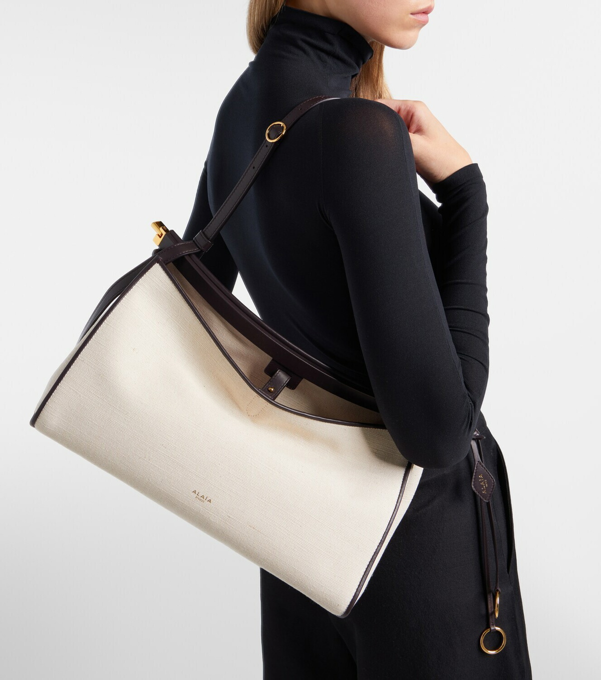 Alaïa Le Click Pocket Large canvas tote bag