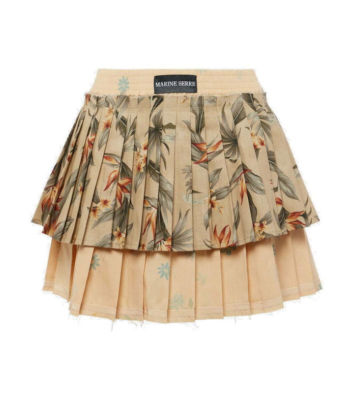 Photo: Marine Serre Upcycled Household pleated linen miniskirt