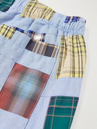 Stussy - Patchwork Checked Cotton-Poplin Trousers - Blue