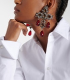 Saint Laurent Cross embellished clip-on earrings