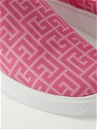 Balmain - Barbie Monogrammed Canvas Slip-on Sneakers - Pink