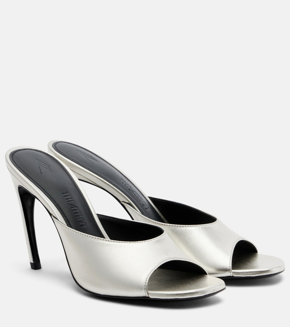 The Attico Betta 95 metallic leather mules