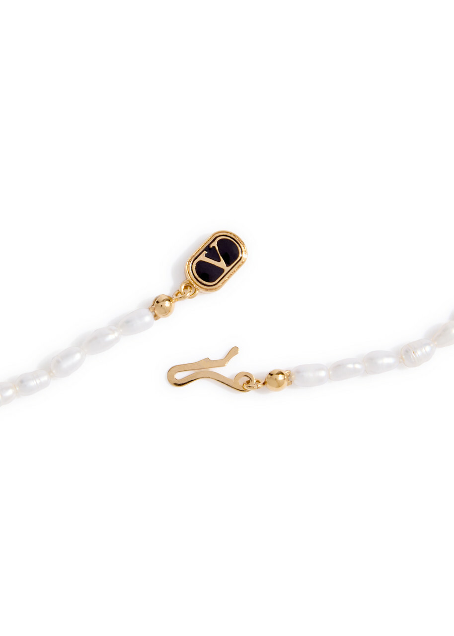 Valentino Garavani Bead-embellished Pearl Necklace - Cream - One Size