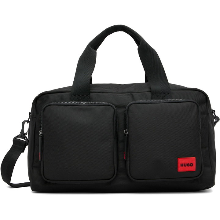 Photo: Hugo Black Canvas Logo Patch Duffle Bag