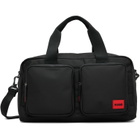 Hugo Black Canvas Logo Patch Duffle Bag