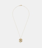 Ileana Makri Lucky Clover 18kt gold pendant necklace with gemstones