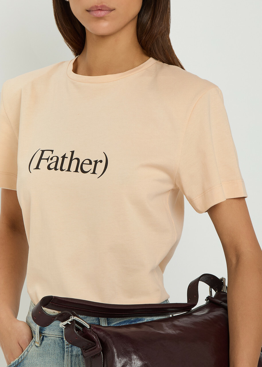 Bettter Father Printed Cotton T-shirt Beige