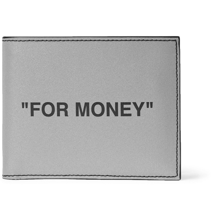 Photo: Off-White - Printed Reflective Leather Billfold Wallet - Silver