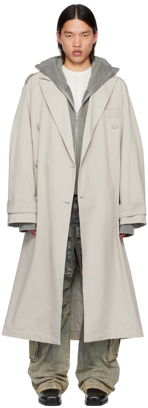 Photo: Entire Studios Gray Double Breasted Trench Coat