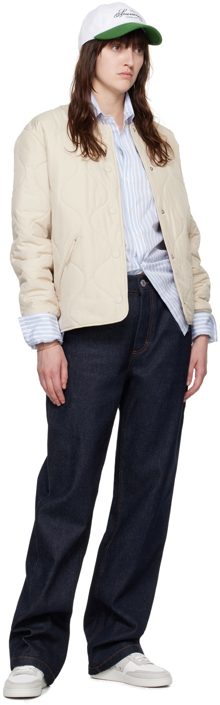 A.P.C. White & Gray Plain Sneakers