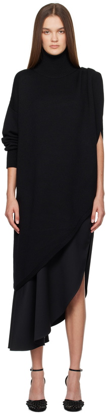Photo: ALAÏA Black Asymmetrical Cape Turtleneck