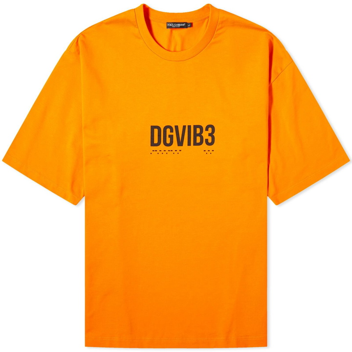Photo: Dolce & Gabbana Men's Vibe Centre Logo T-Shirt in Orange