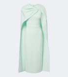 Safiyaa Oria caped crêpe midi dress