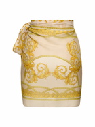 VERSACE Printed Cotton & Silk Sarong