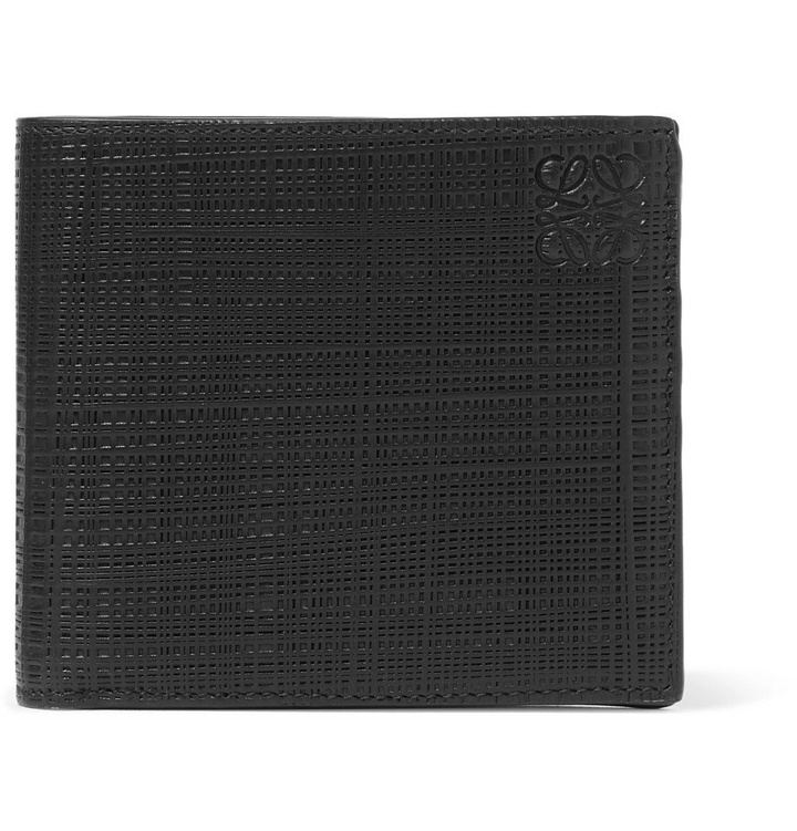 Photo: Loewe - Embossed Cross-Grain Leather Billfold Wallet - Men - Black