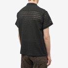 Bode Men's Lattice Lace Short Sleeve Shirt in Black