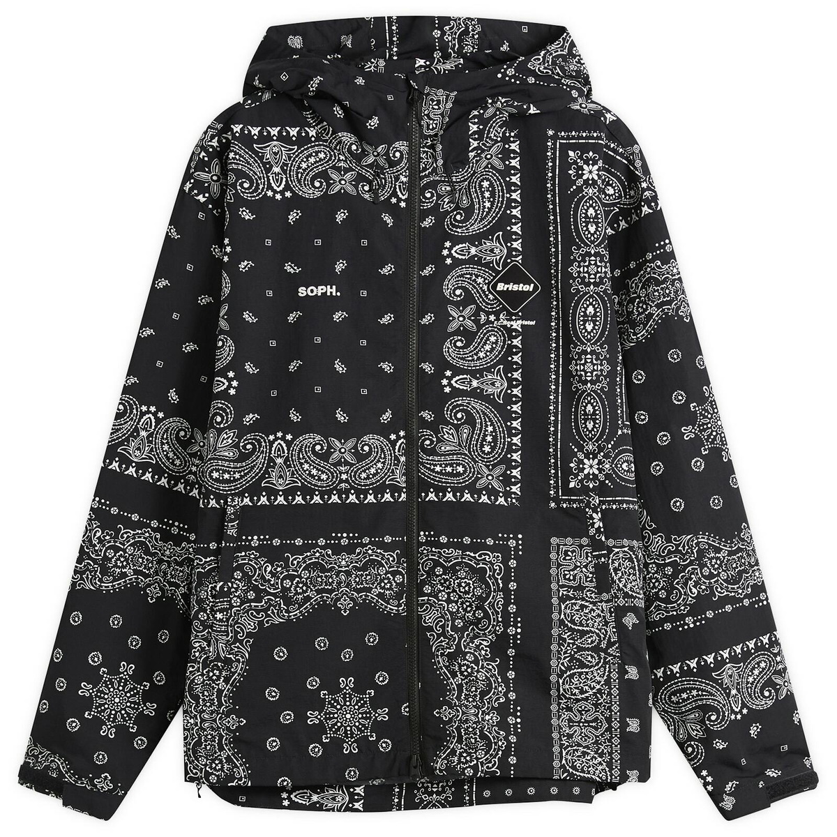 F.C. Real Bristol Men's Bandana Nylon Hooded Jacket in Black