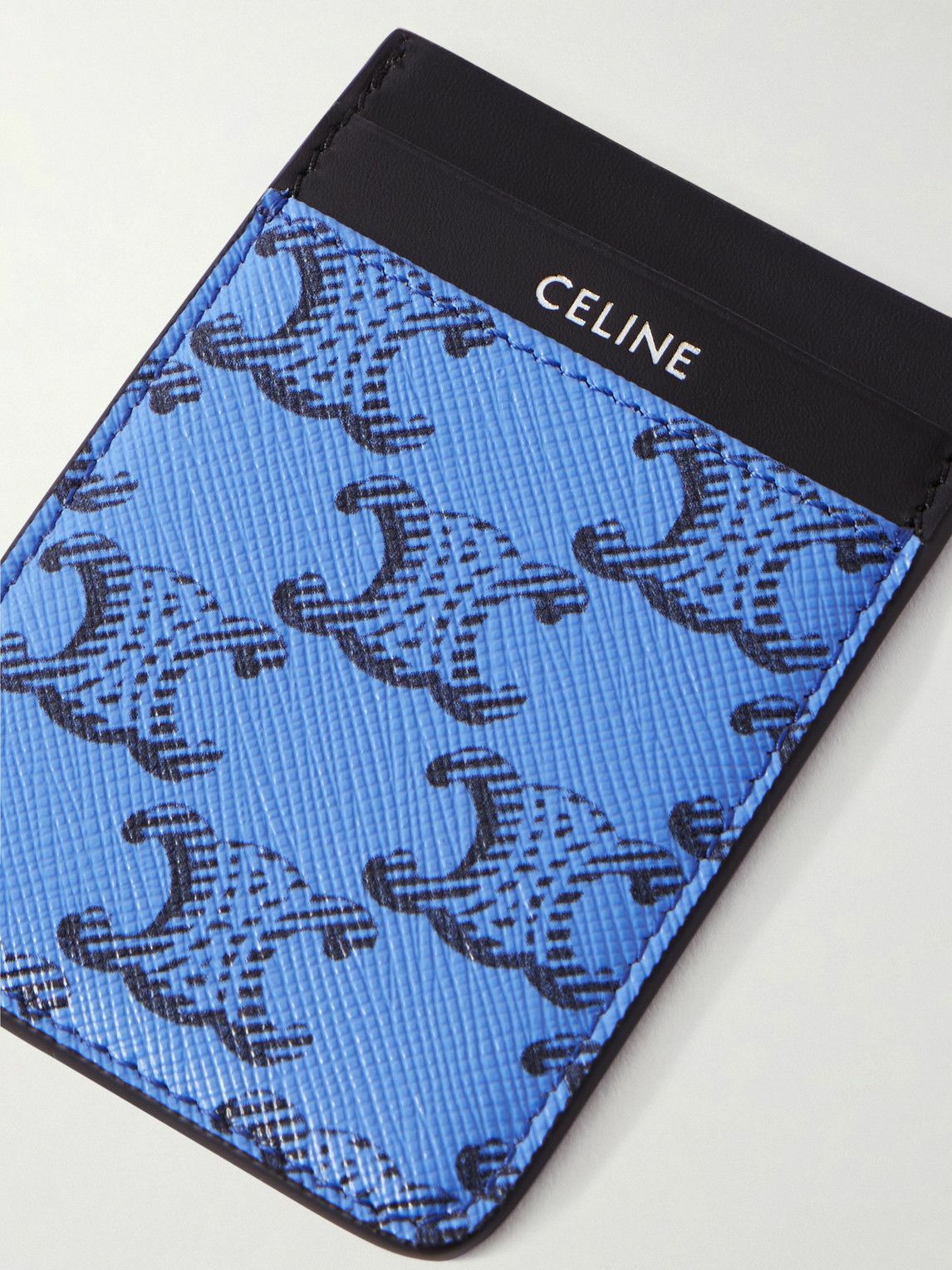 CELINE - Triomphe Printed Leather and Canvas Cardholder