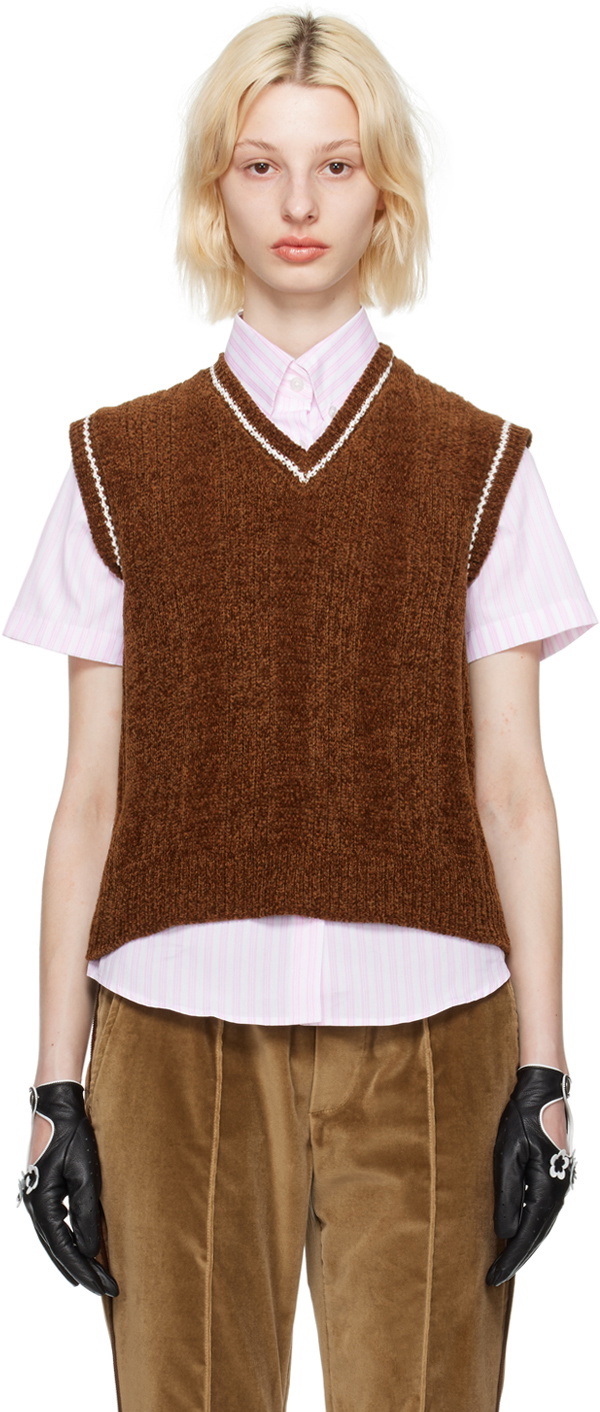 Ernest W. Baker Brown Striped Vest