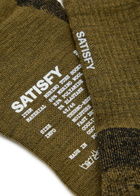 Satisfy Melange-knit Merino-blend Socks Olive