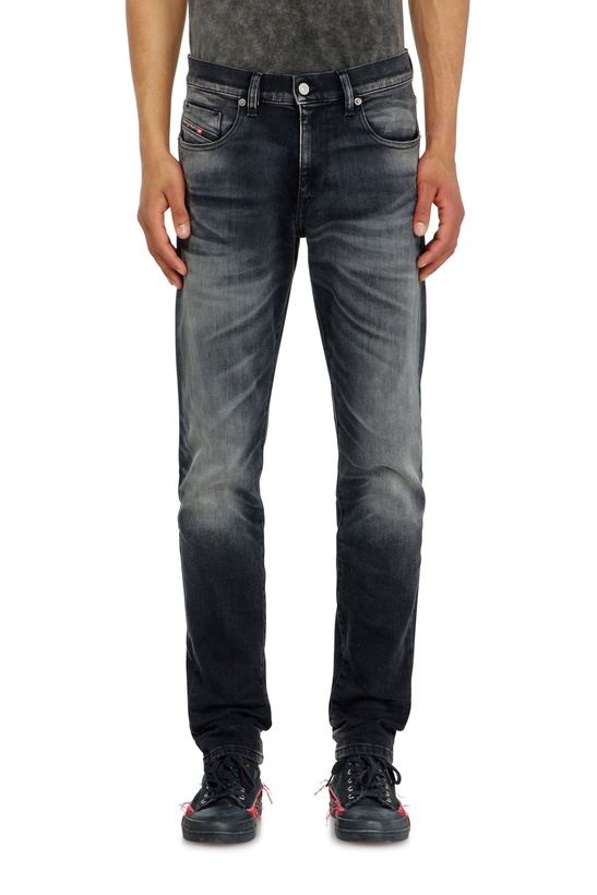 Photo: Diesel Slim Jeans Regular Waist 2019 D-Strukt, Black/Dark grey, Zip fly